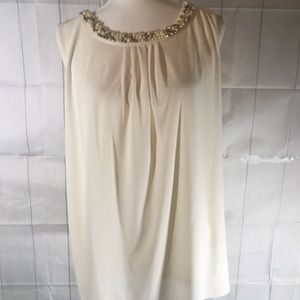 Charter Club sleeveless top  cream color XL